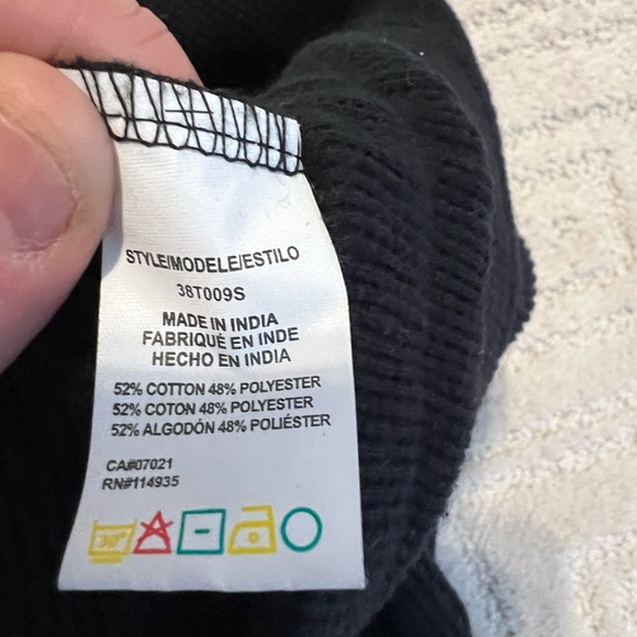 Black Waffle Knit Cargo Pants - Picture 4 of 9